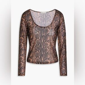 Alice + Olivia Snake Print Long Sleeve Top